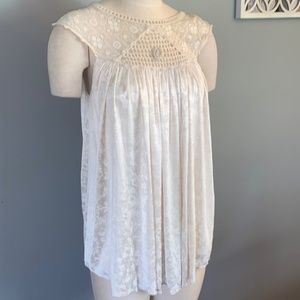 Anthropologie Free people white lace tank top